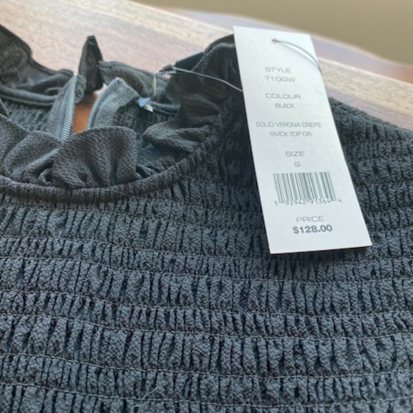 Zara Black Verona Crepe Smocked Dress - Picture 3 of 3